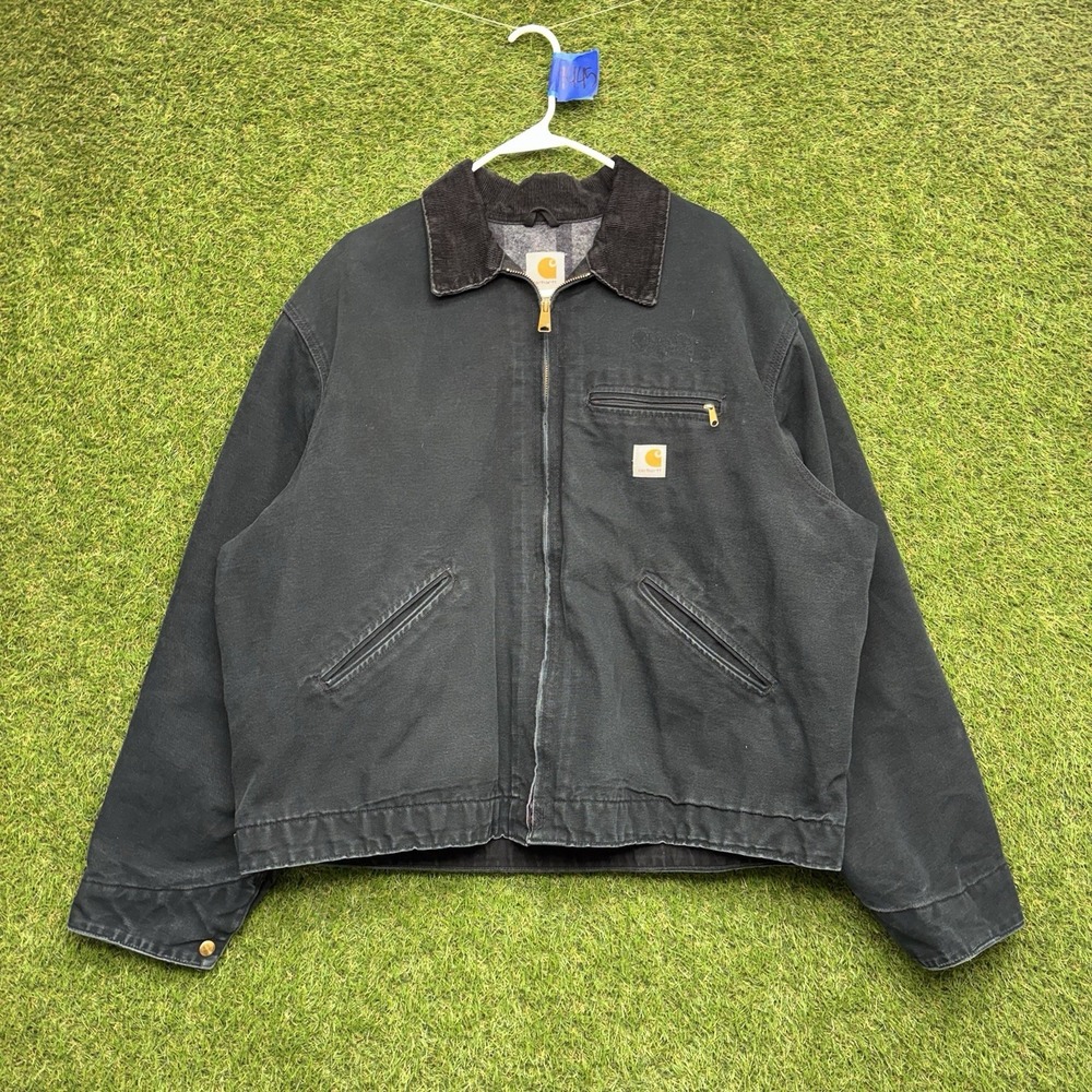 Vintage Carhartt Detroit Jacket Mens 50 J01 Blanket Lining Made In USA Workwear - Picture 2 of 14
